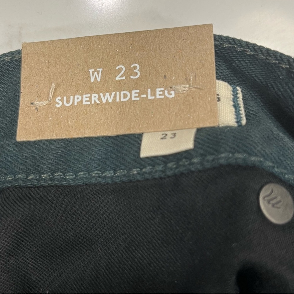 Madewell Superwide Leg Forest Green High Rise Jeans 23 - Picture 8 of 10